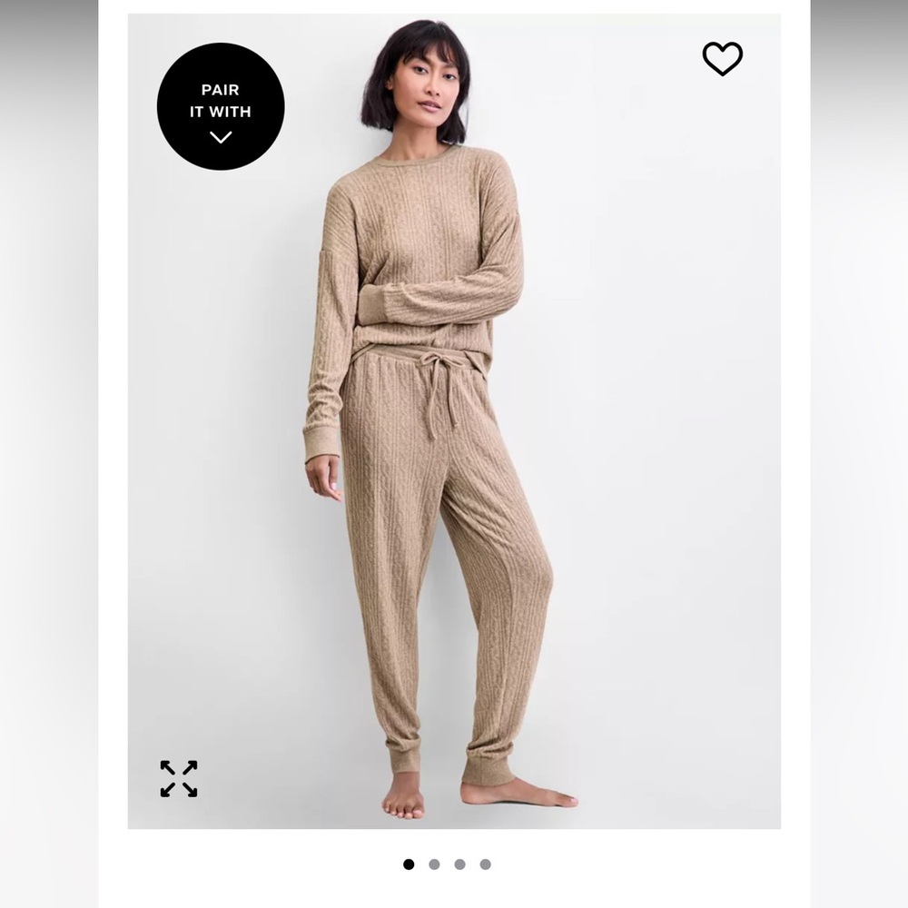 State of Day Intimates Cable Jumper Pajama Set, NWT